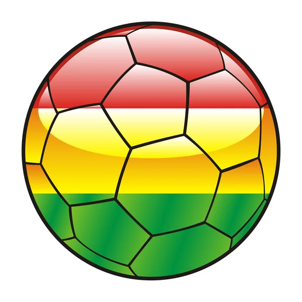 Bandera de Bolivia en pelota de fútbol — Vector de stock
