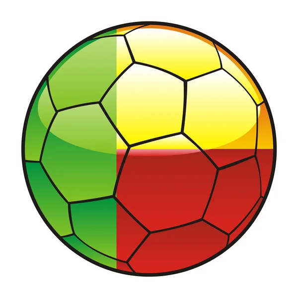 Drapeau Benim sur ballon de football — Image vectorielle