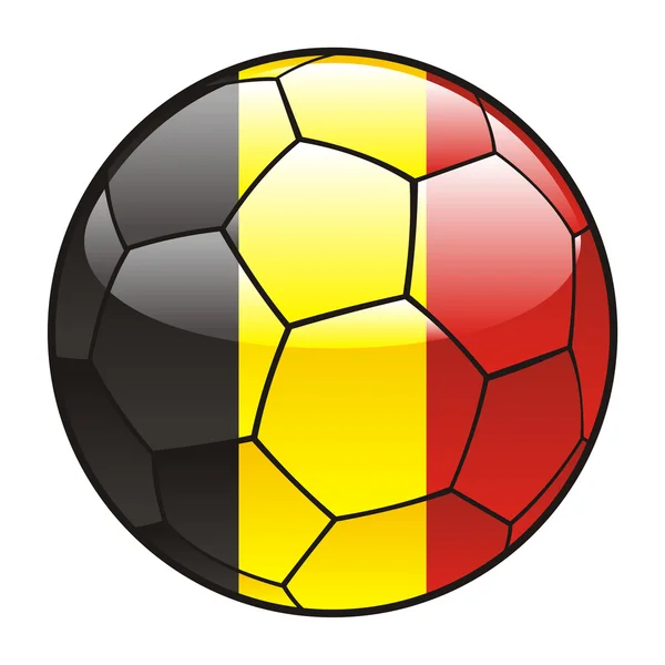 Belgie vlajka na fotbalovém míči — Stockový vektor