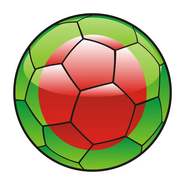 孟加拉国国旗上足球球 — 图库矢量图片