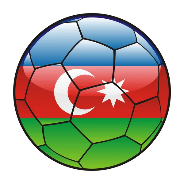 サッカー ボールの上のアゼルバイジャンの国旗 — ストックベクタ