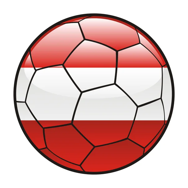 サッカー ボールの上のオーストリアの国旗 — ストックベクタ