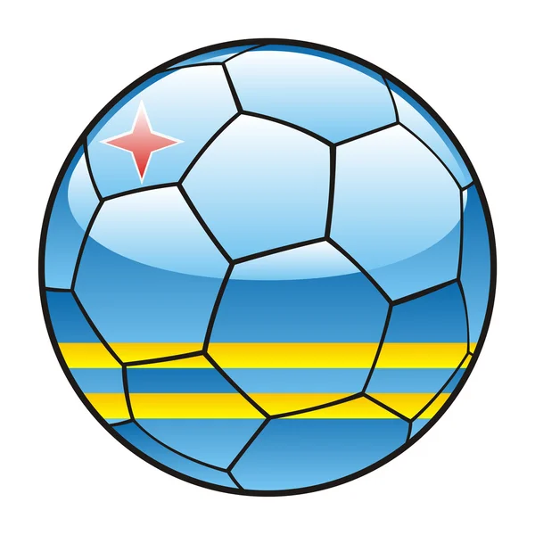 Drapeau Aruba sur ballon de football — Image vectorielle