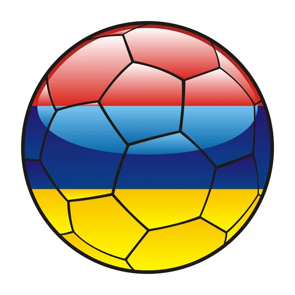 Drapeau Arménie sur ballon de football — Image vectorielle