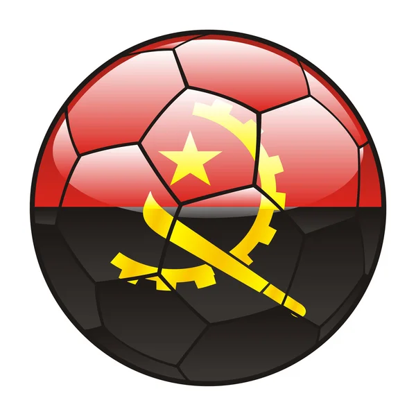 Angolas flagga på fotboll — Stock vektor