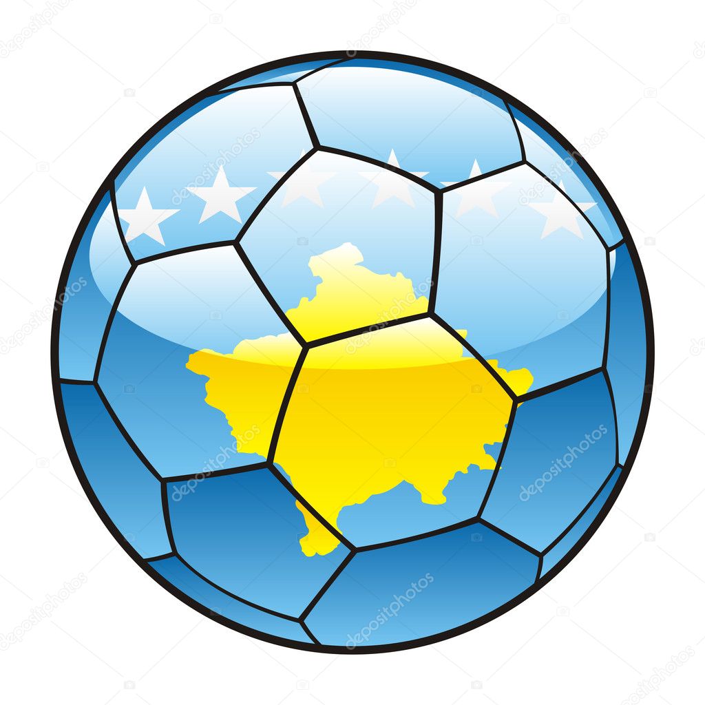 Kosovo flag on soccer ball — Stock Vector © pilgrimartworks #3505867