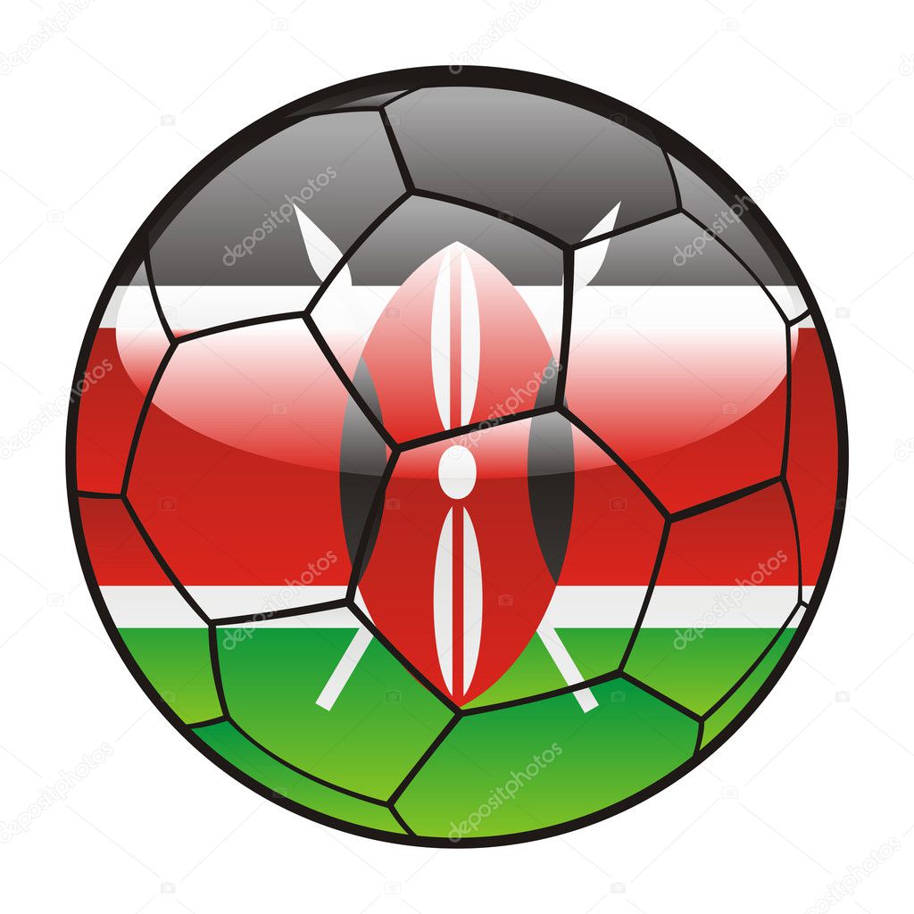 Kenya flag on soccer ball — Stock Vector © pilgrimartworks 3505871