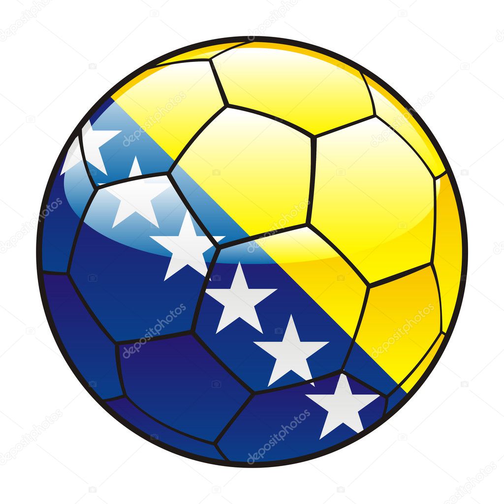 Bosnia and Herzegovina flag on soccer ball