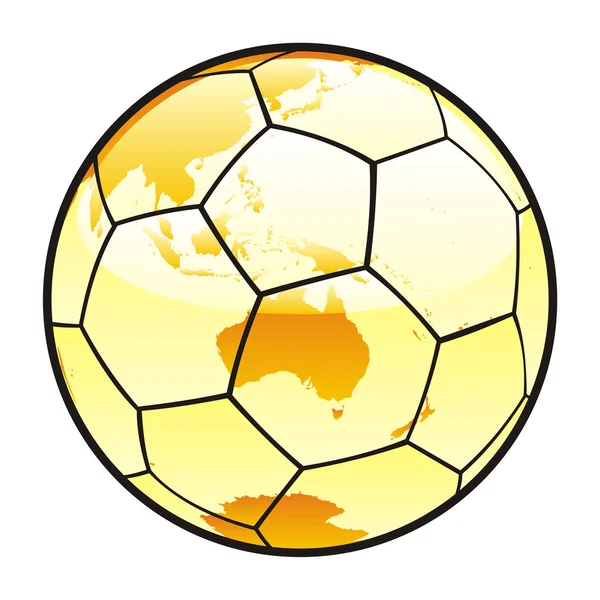 Izolované fotbalový míč s rozložením mapa světa — Stockový vektor