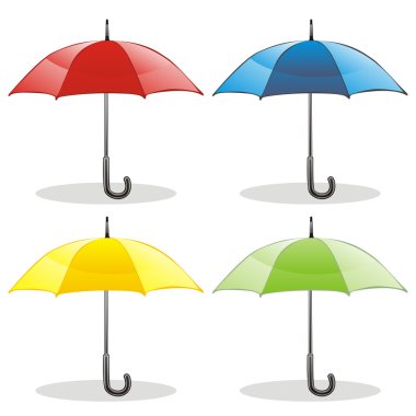 izole renkli şemsiyeler