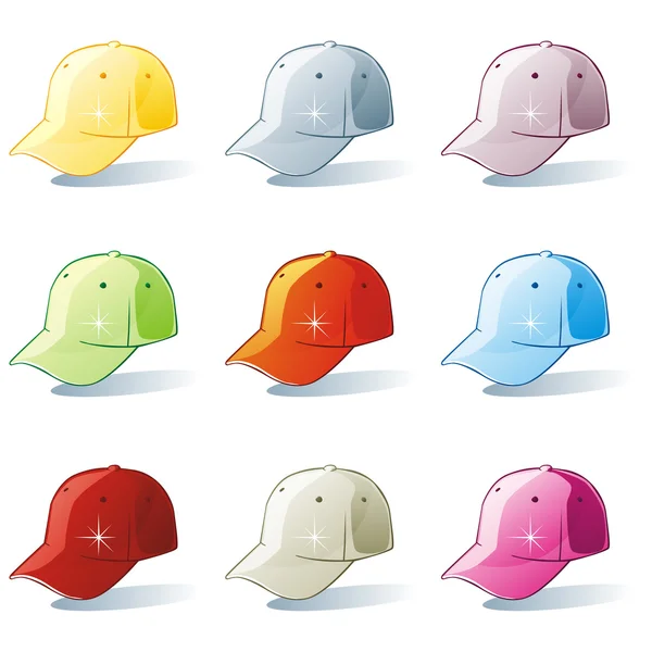 Ilustración de conjunto de sombrero aislado — Vector de stock