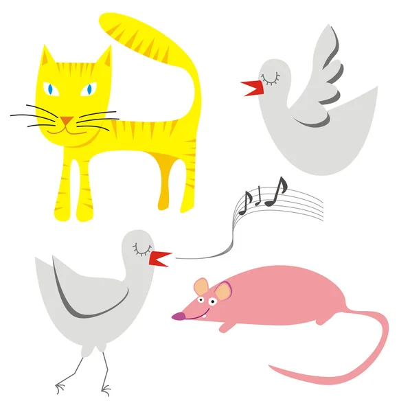 Illustration de petits animaux drôles — Image vectorielle