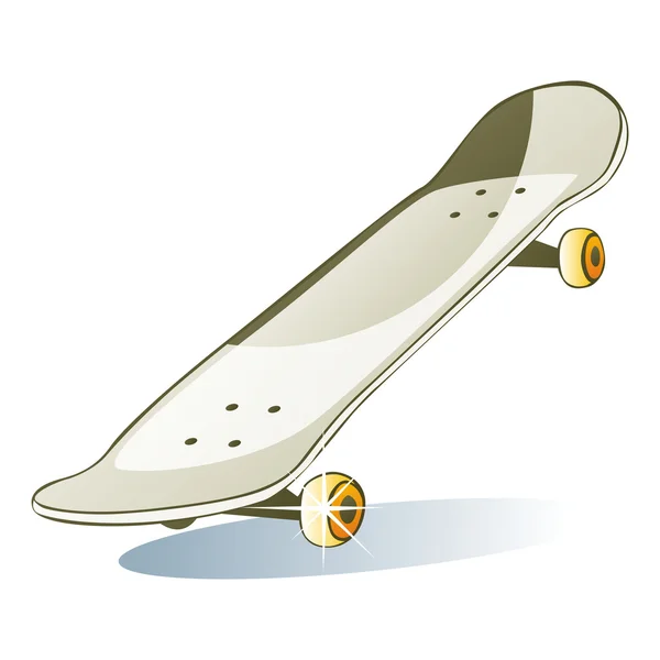 Planche à roulettes de couleur isolée — Image vectorielle