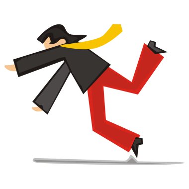 Illustration of stylized man falling down clipart