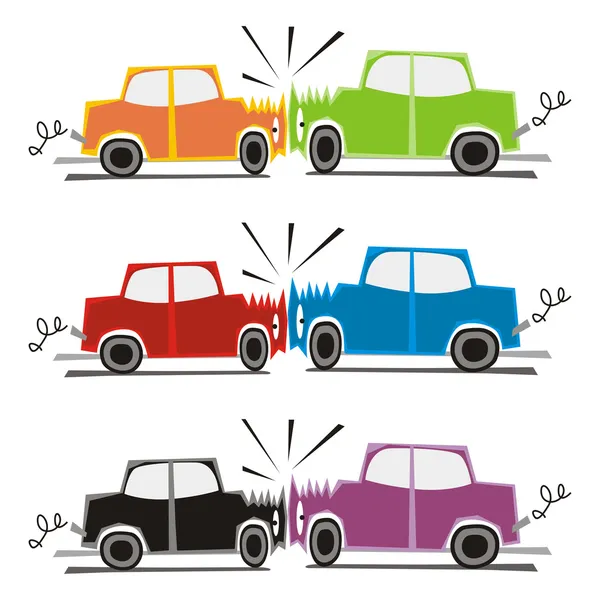 两车碰撞的插图 — 图库矢量图片