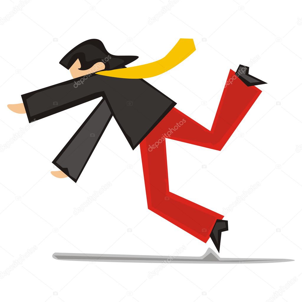 Illustration of stylized man falling down