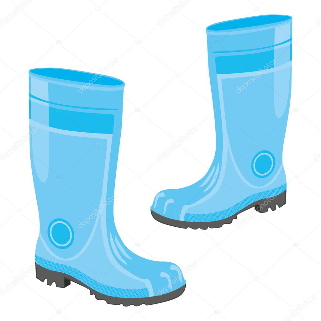 Illustration of isolated rubber boots