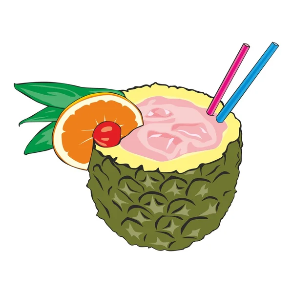 Ілюстрація ананасового коктейлю — стоковий вектор