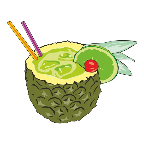 Ілюстрація ананасового коктейлю — стоковий вектор