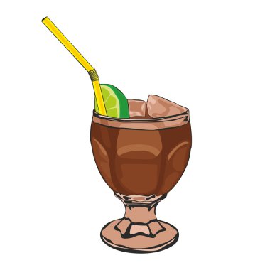 Illustration of one cocktail clipart