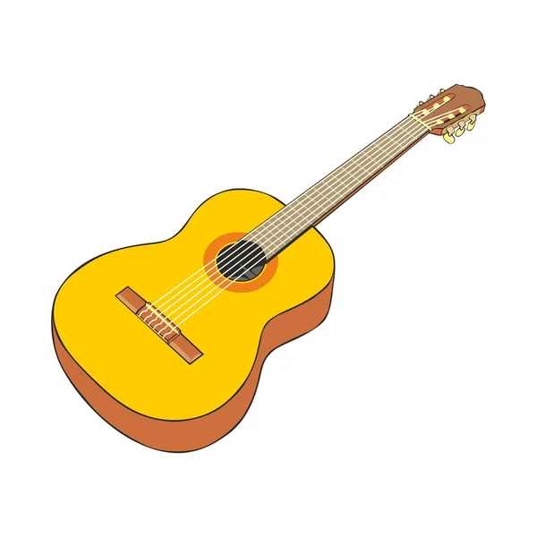 Ilustración de guitarra clásica — Vector de stock