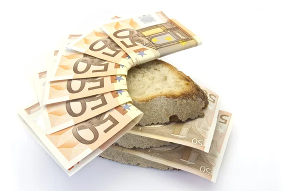 面包和钱 — 图库照片