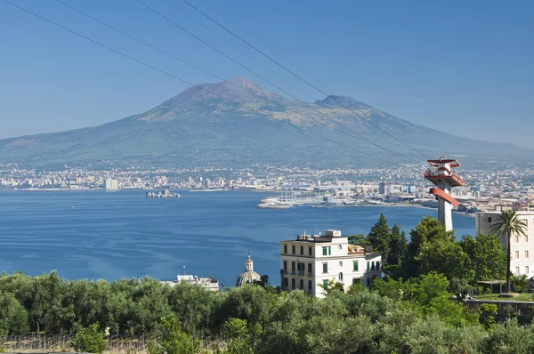 Vesuvius with cableway Stock Photo
