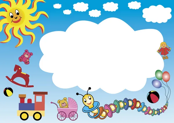 Sund, clouds, toys — Stock Vector