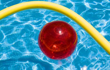 Red ball in the pool clipart