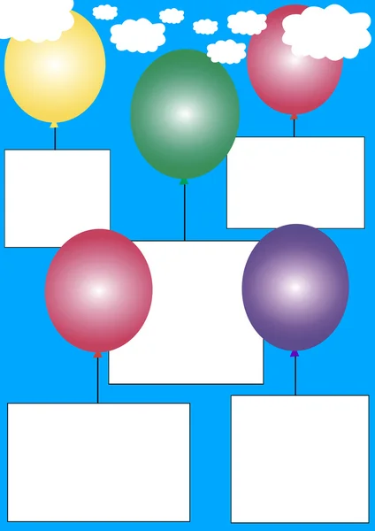 Vit banners på ballonger — Stock vektor