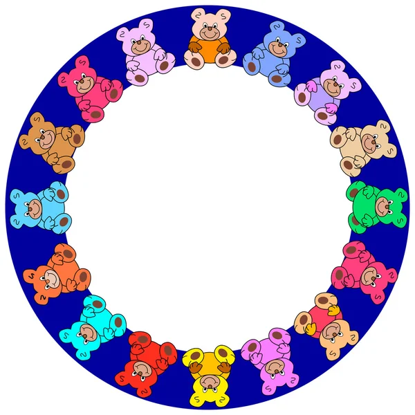 Kruhové hranice z pestré medvídci — Stockový vektor