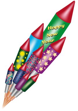 Bunch of bottle rockets clipart