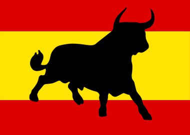 Black Bull and the spanish colors clipart