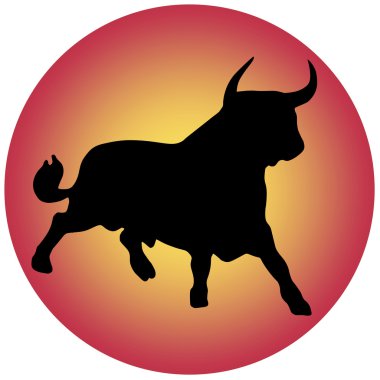 Bull in a gradient circle clipart