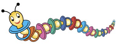 Caterpillar out of soothers clipart