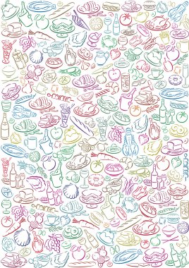 Background food symbols clipart