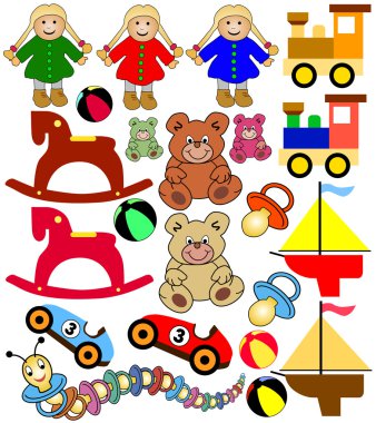 Toys collection clipart