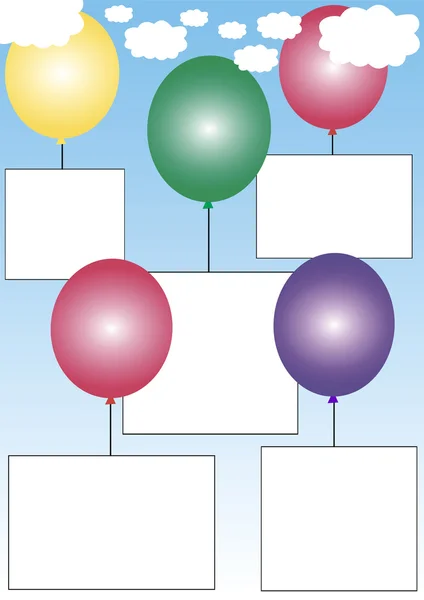 stock vector White banners on balloons