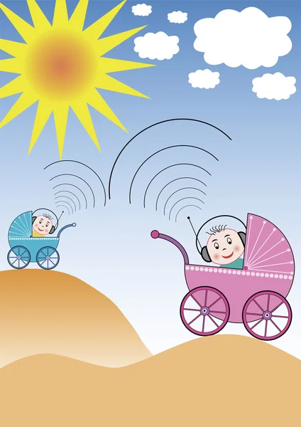 Les bébés communiquent — Image vectorielle