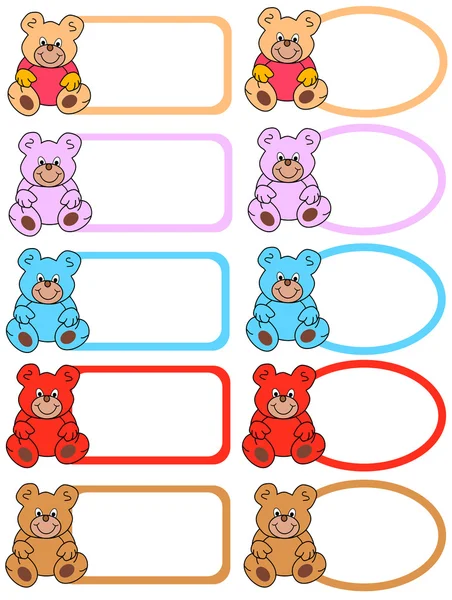 Distintivi colorati per orsetti — Vettoriale Stock