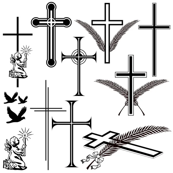 Symboles nécrologiques — Image vectorielle