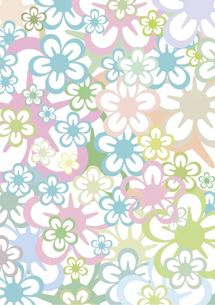 Pastell färgade blommor bakgrund — Stock vektor
