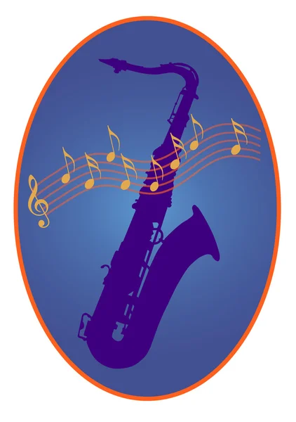 Saxophon i notatki — Wektor stockowy