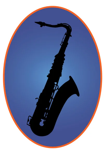 Saxophon on blue back — Stock Vector