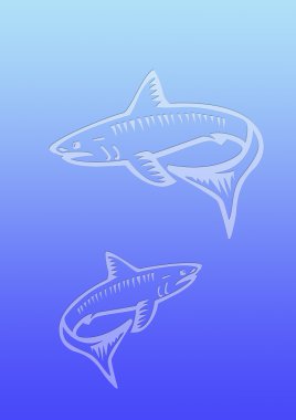 Background with sharks clipart