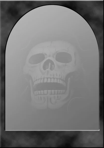 stock image Dark frame with skull