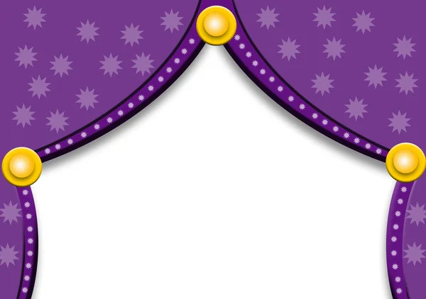 Cortinas púrpuras con botones dorados —  Fotos de Stock