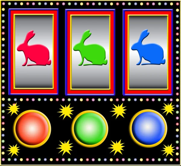 Slot machine with bunnies — Stock Photo, Image