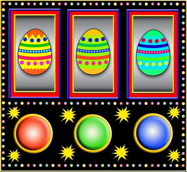 Slot machine with easter eggs — Stock Photo, Image