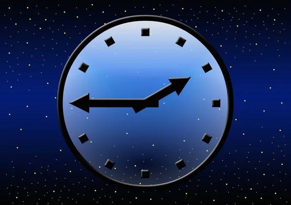 Relógio transparente no espaço — Fotografia de Stock